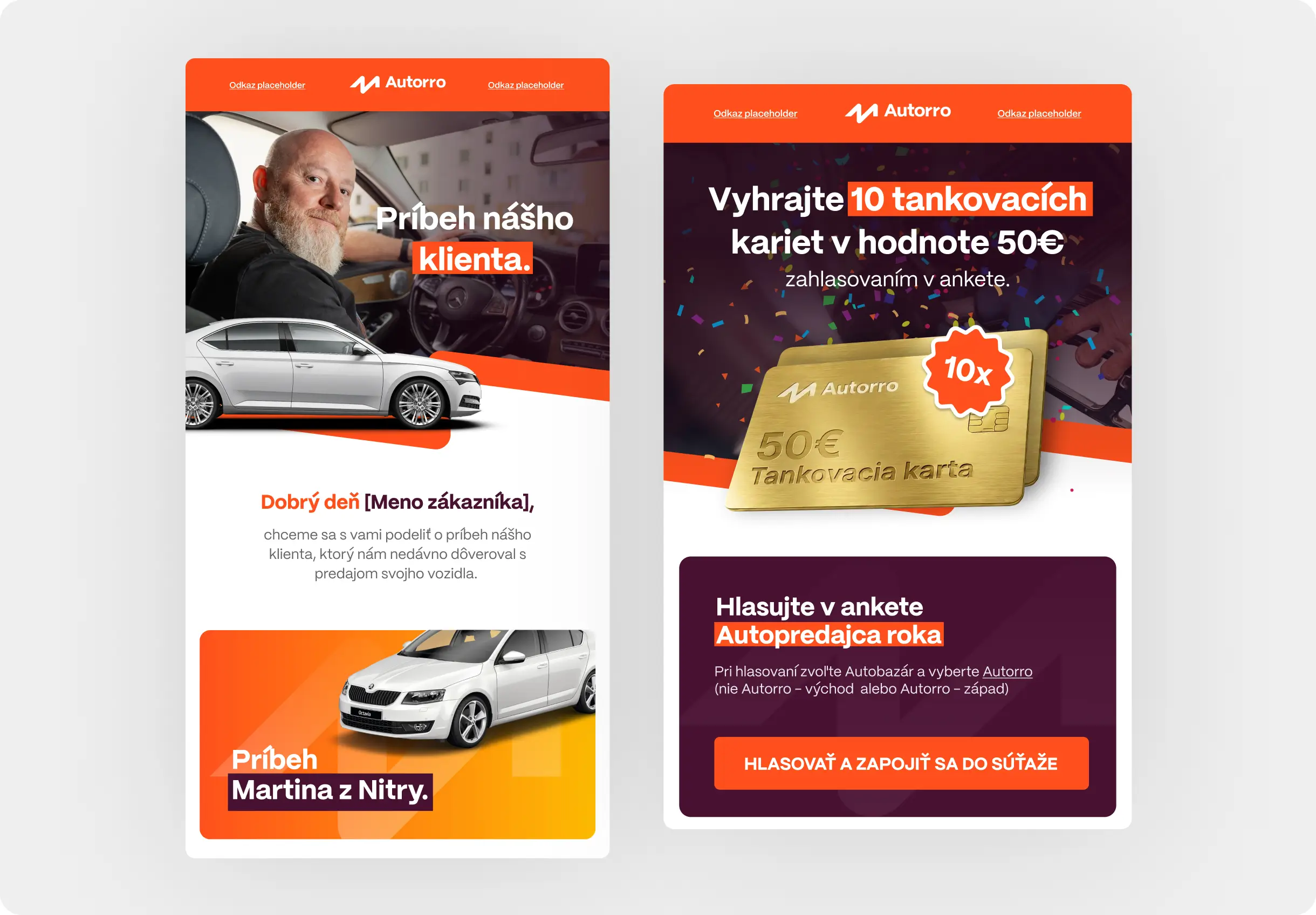 Autorro e-mail design mockup.