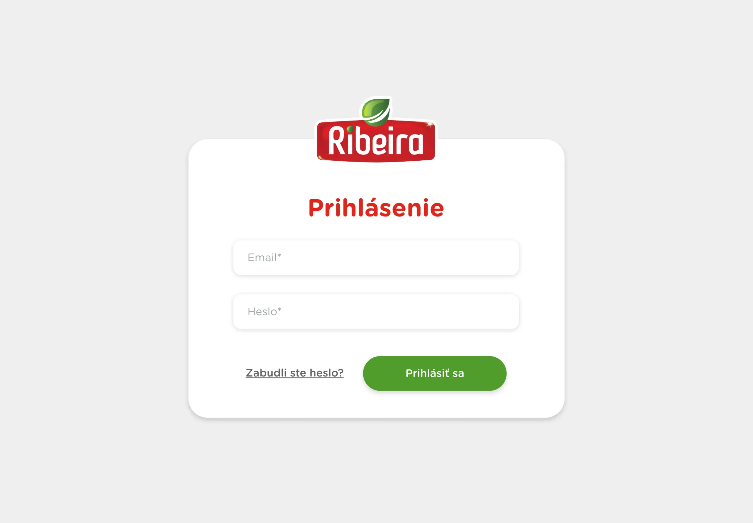 Ribeira login design.