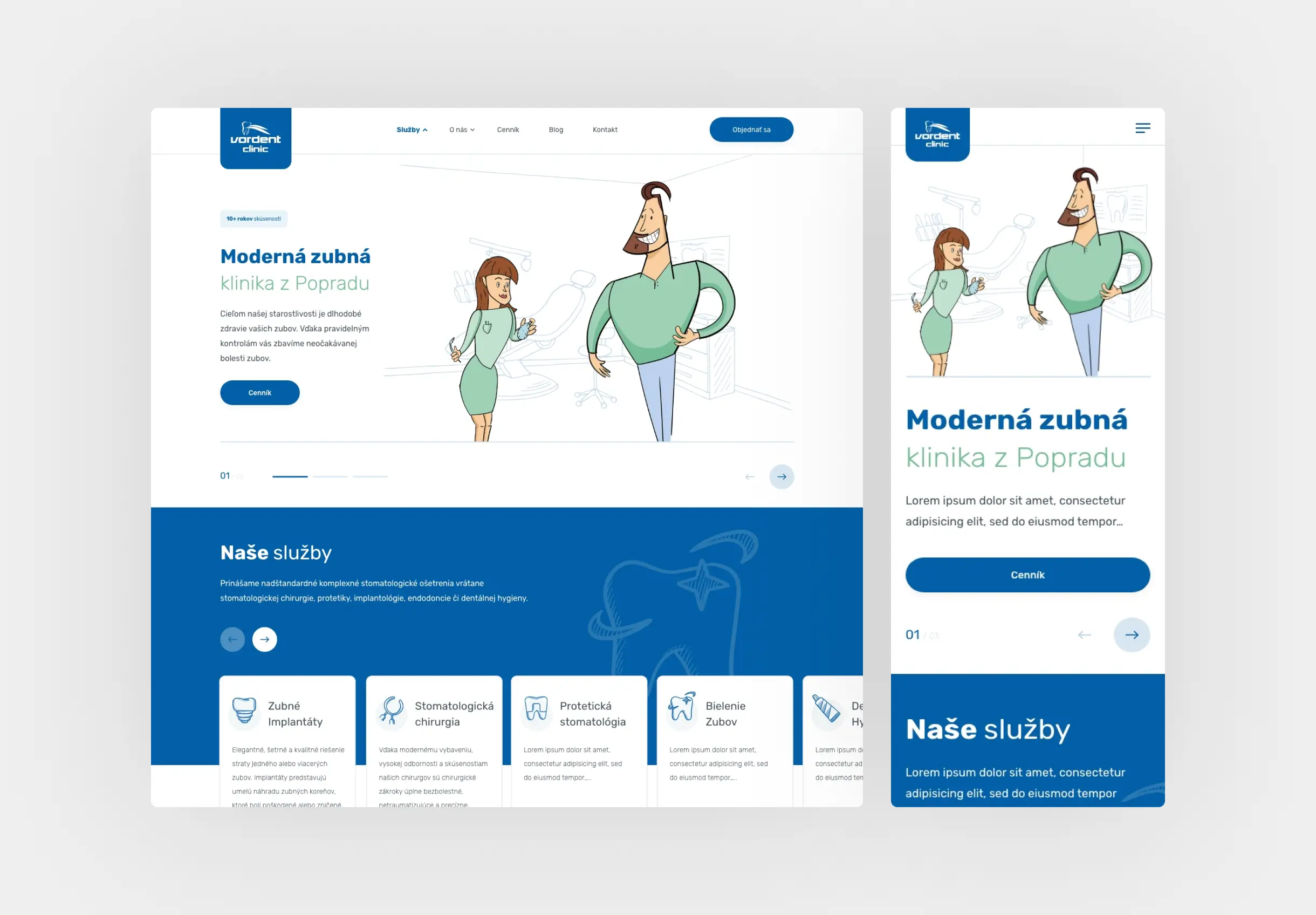 Vordent Clinic website mockup.