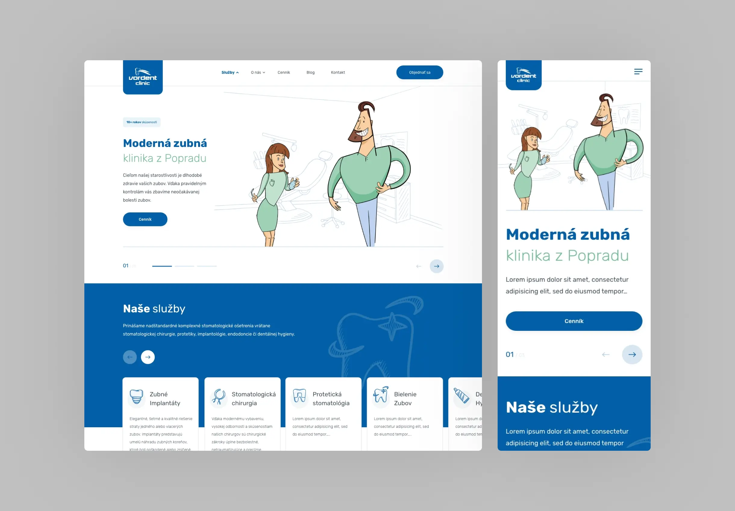 Vordent Clinic website mockup.